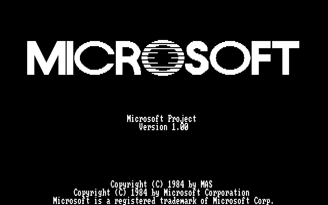 Microsoft Project 1.00 for DOS - Splash